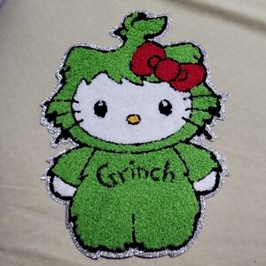 Hello Kitty Grinch Patch with Red Bow